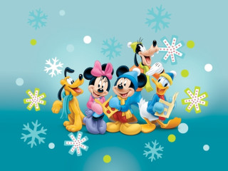 Mickey pluto snowy night disney - ground free wallpaper
