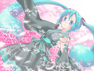 Blue hair girl with blue - a blue ball free wallpaper