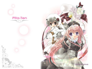 Anime couple pink white flowers 2 - white hair free wallpaper