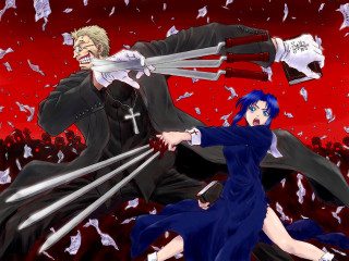 Anime couple swords cross red - two sword free wallpaper