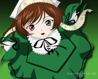 Woman green dress white hat - dorothy hood free wallpaper