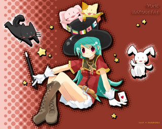 Girl hat cat on shoulder - and a cat free wallpaper