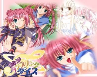 Anime girls pink hair blue 15 - a group of anime girls free wallpaper