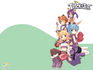 Anime characters green white border - white border free wallpaper
