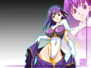 Anime girls purple background gloves - anime visual free wallpaper