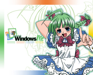 Anime girl green hair white - a white dress holding free wallpaper