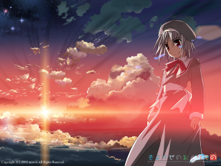Girl sunset clouds stars bright - a long dress free wallpaper