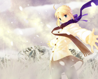 Snowy winter neo romantic portrait - a picture free wallpaper for desktop