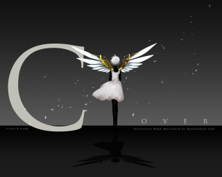 Angelic white dress wings letter - inspired free wallpaper