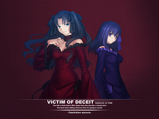 Anime two girls red black - outfit free wallpaper