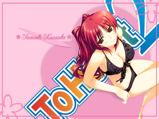 Pink bikini anime blush smile - hot free wallpaper