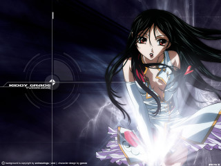 Anime girl black hair sword 2 - a white background free wallpaper for desktop