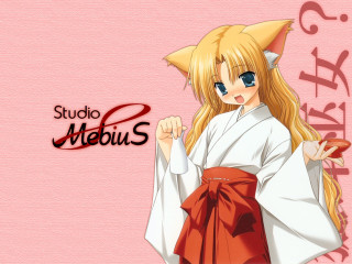 Blonde anime girl fox ears - a anime character free wallpaper