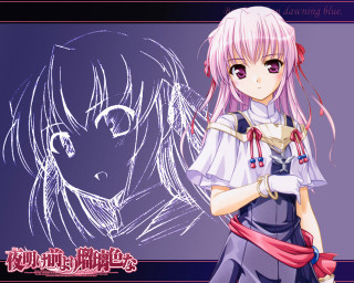 Anime girl pink hair purple - a red scarf free wallpaper