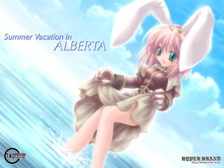 Bunny girl wave blue sky - a blue sky background free wallpaper