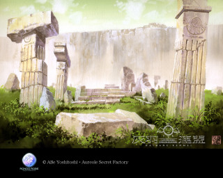 Stone structure field sky ruins - a green field free wallpaper