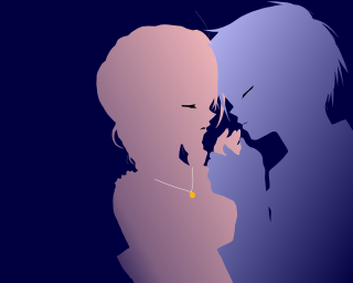 Kissing couple night blue background - the dark night time free wallpaper