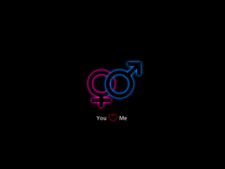 Symbols black background red blue - transgressive free wallpaper for desktop