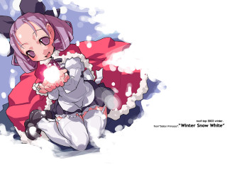 Red coat woman light snowflake - an gyeon free wallpaper for desktop