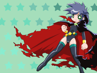 Superhero star girl green background - super free wallpaper