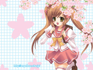 Girl pink umbrella flower anime - anime art free wallpaper