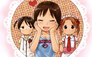 Sisters yayoi manga heart blush - a couple of girls free wallpaper