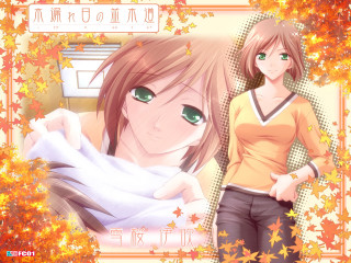 Green eyes brown hair autumn - brown hair free wallpaper