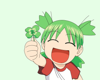 Cartoon greenhair redshirt clover smile - green hair free wallpaper