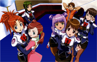 Anime girls blue room school - promotional image free wallpaper for desktop