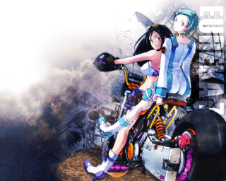 Motorcycle girls aqua blue black - a guy free wallpaper