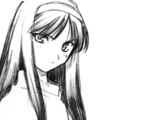 Girl long hair serious manga - context art free wallpaper