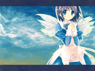 Angel wings blue dress cloudy - angel free wallpaper