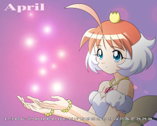 Cartoon girl purple background magic - a hand free wallpaper