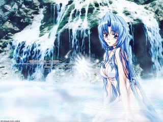 Blue hair waterfall anime waves - blue hair free wallpaper