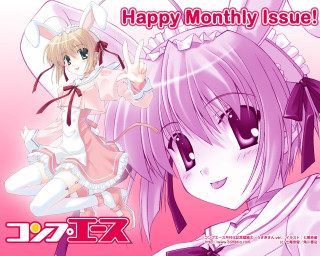 Pink haired girl cat ears 3 - a pink object free wallpaper