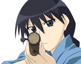 Surprised woman gun black hair - look free wallpaper