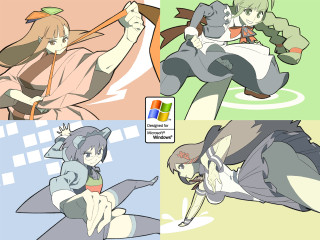 Anime woman sword cat back - a series free wallpaper