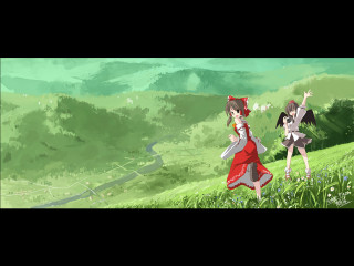 Anime girls field mountain valley - kyoto animation free wallpaper for desktop