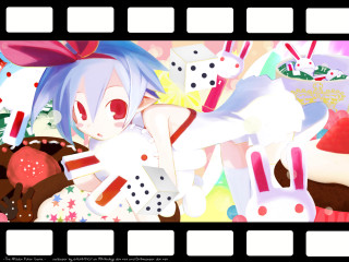 Bunny girl blue hair cake - her head free wallpaper for desktop