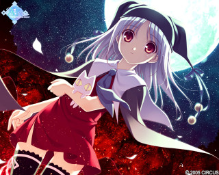 Witch girl fullmoon stars broom - a broom free wallpaper