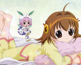 Girl bunny lying bed anime - a bunny ear free wallpaper