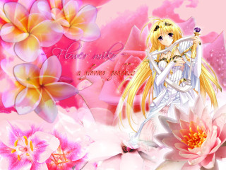Girl bow flower pink anime - a bow free wallpaper