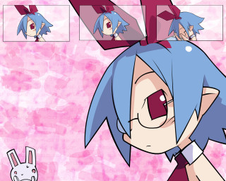Blue haired bunny girl pink - widescreen free wallpaper