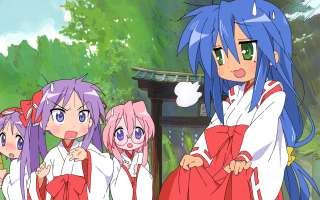 Anime girls kyoto shrine hakama - a tree and a building free wallpaper