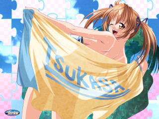 Woman towel blush blue sky - a blue sky background free wallpaper