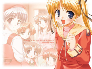 Blonde girl red jacket group - other girl free wallpaper