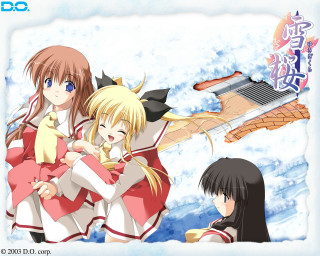 Anime girls snow building up - a couple of anime girls free wallpaper