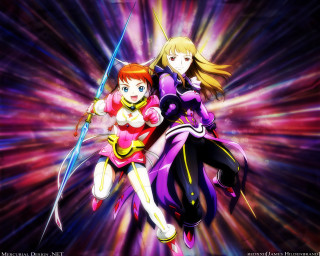Anime characters colorful starburst synchromism - background free wallpaper for desktop