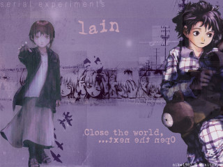 Anime couple purple background plaid - below them free wallpaper