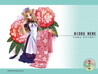Woman white dress pink flower 2 - a name free wallpaper